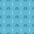 Set Handcuffs and Police rubber baton on seamless pattern. Vector