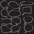 Set Handdrawn Ink Painted Comic Bubble Speech Balloons Speech Cartoon Vector Royalty Free Stock Photo