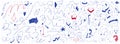 Set of handdrawn scribble arrows. Squiggly line strokes. Doodle elements. Infographic decoraring set. Collection of