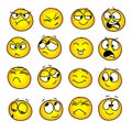 Set of handmade emoticons, emotion, feelings, experience for icons