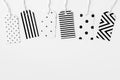 Set of handmade minimalist black and white gift tags