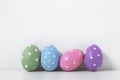 Set of handmade painted colorful easter eggs isolated on a white background