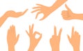 A set of hands in different versions. Flat design Royalty Free Stock Photo