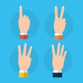 Set of hands differents numbers fingers gestures Royalty Free Stock Photo