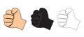 Hands. Set of vector icons,line icon,hand black icon.