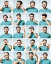 Set of handsome emotional man Royalty Free Stock Photo