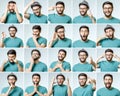 Set of handsome emotional man Royalty Free Stock Photo