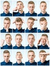 Set of handsome emotional man Royalty Free Stock Photo