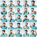 Set of handsome emotional man Royalty Free Stock Photo