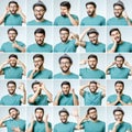 Set of handsome emotional man Royalty Free Stock Photo