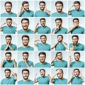 Set of handsome emotional man Royalty Free Stock Photo