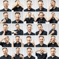 Set of handsome emotional man Royalty Free Stock Photo