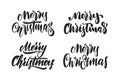 Set of Handwritten calligraphic type lettering of Merry Christmas. Typography design for Greetings Cards Royalty Free Stock Photo