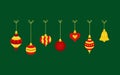 Set of hanging christmas balls vector Royalty Free Stock Photo