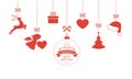 Set of hanging Christmas ornaments