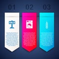 Set Hanging sign with Sale, Washer and Skyscraper. Business infographic template. Vector