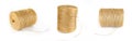 Set hank of a hemp rope bobbin. Side view Royalty Free Stock Photo