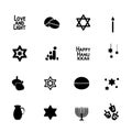 Set of hanukkah icons vector illustration isolated on white background