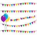 Set happy birthday. garland Royalty Free Stock Photo