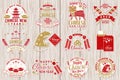 Set of Happy Chinese New Year sticker design. Vector. Chinese New Year patch or greeting card. Bundle of sticker design Royalty Free Stock Photo