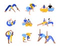 Yoga flat vector illustration. Healthy lifestyle Royalty Free Stock Photo