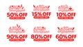 Set of happy diwali offer discount tag on white background. Translate Happy Diwali Tamil text Royalty Free Stock Photo