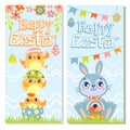 Set of Happy Easter greeting cards.