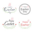 Set Of Happy Easter Labels. Elements For Calligraphic Designs.