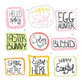 Set of Happy Easter typography design with different greetings. Royalty Free Stock Photo