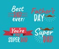 Set of Happy Father`s Day banner and giftcard. Best Dad Poster S Royalty Free Stock Photo