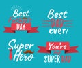 Set of Happy Father`s Day banner and giftcard. Best Dad Poster S Royalty Free Stock Photo