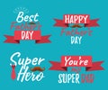 Set of Happy Father`s Day banner and giftcard. Best Dad Poster S Royalty Free Stock Photo