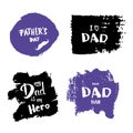 Set of Happy Father`s Day quotes. Vector Illustration.