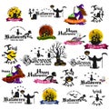 Set Of Happy Halloween Badges and Labels Royalty Free Stock Photo