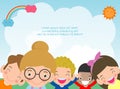 Set of Happy kids in education concept, Back to school banner background. Cute school kids.Template for advertising brochure Royalty Free Stock Photo