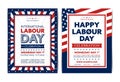Set of Happy Labour Day poster templates Royalty Free Stock Photo