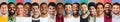 Set Of Happy Multiethnic Male Faces Over Colorful Backgrounds Royalty Free Stock Photo