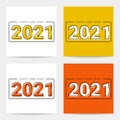 Set of Happy New Year 2021 logo text design.