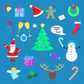 Set of Happy New Year and Merry Christmas elements. Royalty Free Stock Photo