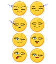 Set of happy, smile, laughing, joyful, sad, angry and crying faces yellow emoticons