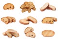 Set with hard chuck crackers on white background Royalty Free Stock Photo