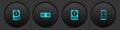 Set Hard disk drive HDD sync refresh, Stereo speaker, and Dead mobile icon. Vector