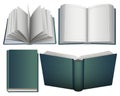 Set hardcover open and close book Royalty Free Stock Photo