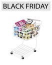 Set of Hardware Computer in Black Friday Shopping Cart