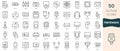 Set of hardware icons. Thin linear style icons Pack. Vector Illustration