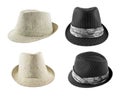 Set of hats on white Royalty Free Stock Photo