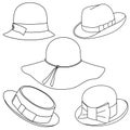 Set of hats on white background Royalty Free Stock Photo