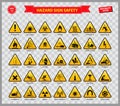 Set of hazard sign safety Royalty Free Stock Photo