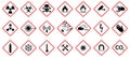 Set of hazard warning signs. Caution danger Symbol, vector illustration, isolated icon set Royalty Free Stock Photo