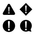 Set of hazard warning, warn symbol vector icon flat sign symbol with exclamation mark isolated on white background Royalty Free Stock Photo